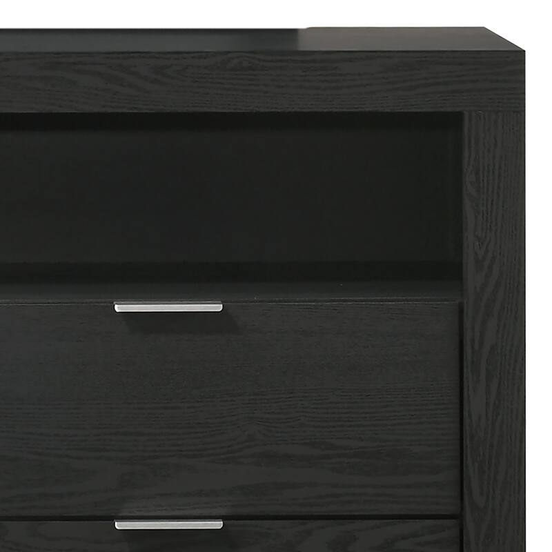 Furniture of America Merro Modern 4-Piece Solid Wood Bedroom Set with Dresser and 2 Nightstands