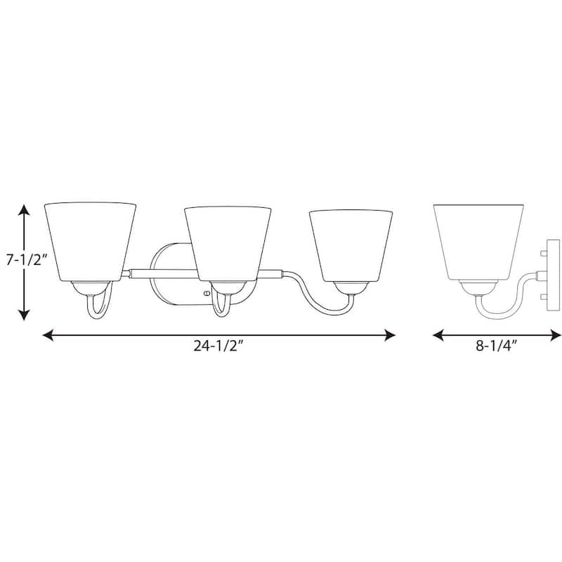 Arden Collection 3-Light Antique Bronze Etched Glass Farmhouse Bath Vanity Light