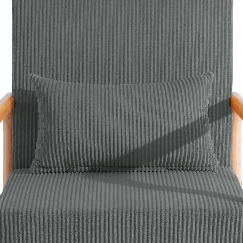 2 Set Upholstered Lounge Arm Chair with Pillow - Set of 2