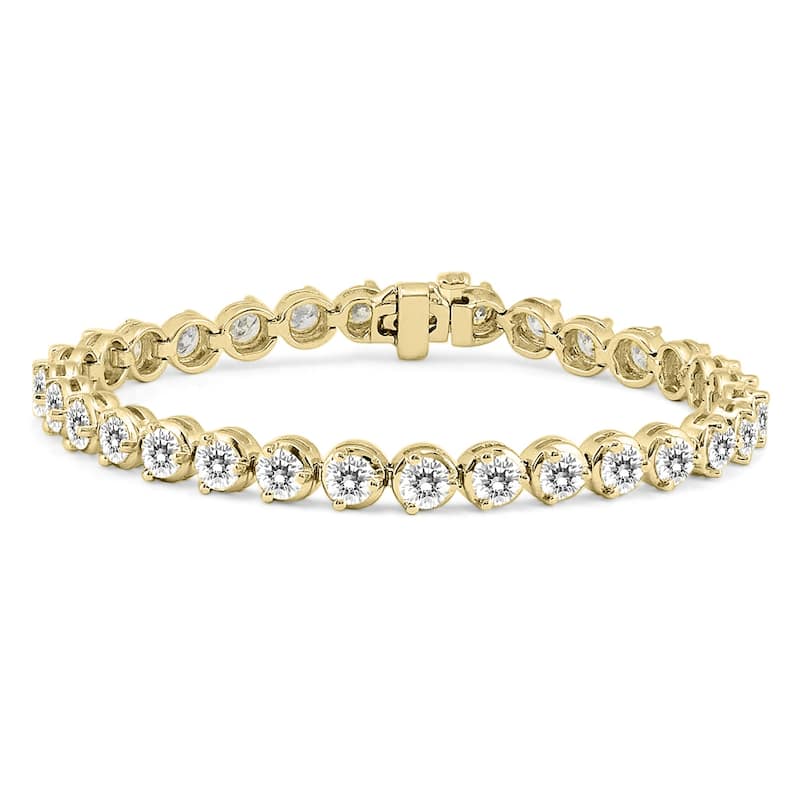 Marquee Certified 10 Carat TW Classic Diamond Tennis Bracelet in 14K Yellow Gold