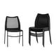 preview thumbnail 1 of 11, 5 Pack Stackable Chair with Vented Back and Waterfall Seat - 17.75"W x 21.5"D x 32"H Black Plastic/Black Frame