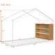 preview thumbnail 12 of 10, Twin Size House Bed, Metal Bed Frame with Wood Shelves, White
