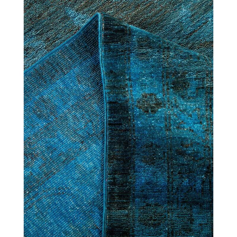 Overton Hand Knotted Wool Vintage Inspired Modern Contemporary Overdyed Brown Area Rug - 12' 3" x 18' 1"