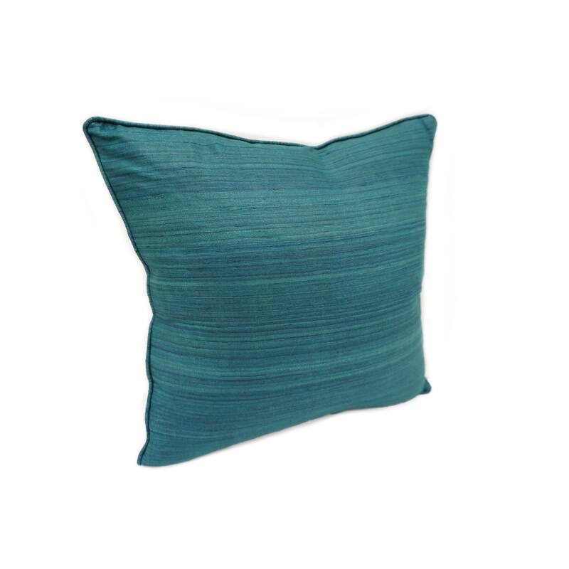 Home&Manor Raw Silk Throw Pillow 18" Teal