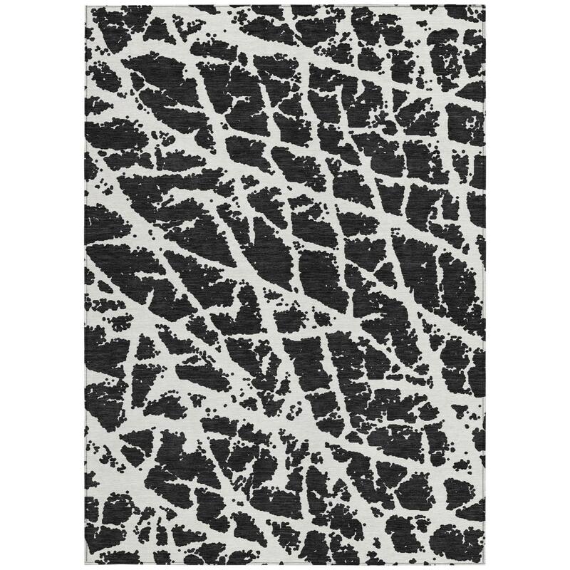 Allomi Unique Abstract Weather Resistant Timeless Fusion Outdoor Rug