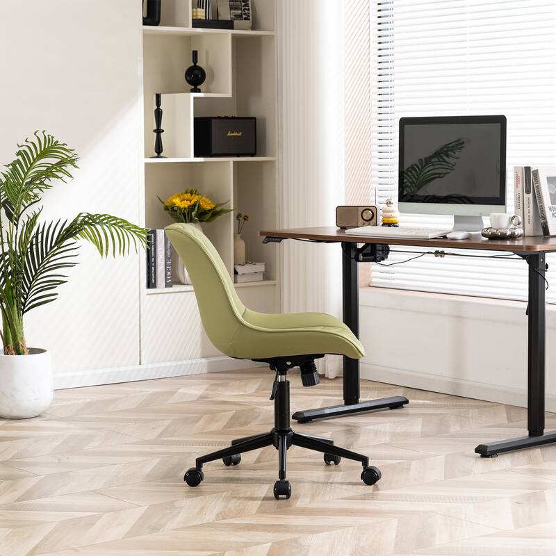 Armless Home Office Desk Chairs with Wheels Rolling Task Chair