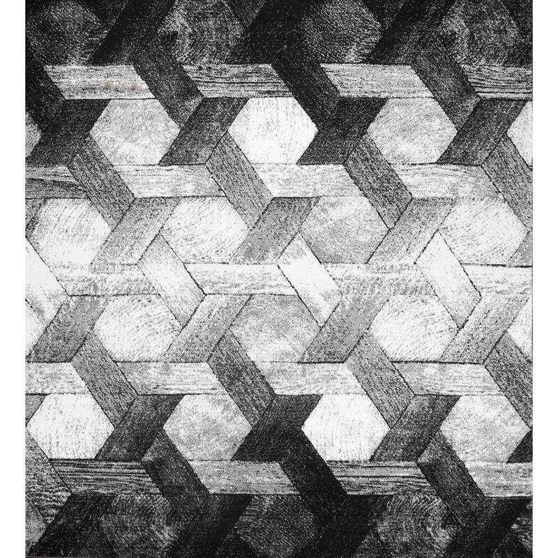 Decorative Trellis Turkish Transitional Oriental Rug Modern Carpet - 9'10" x 9'10"