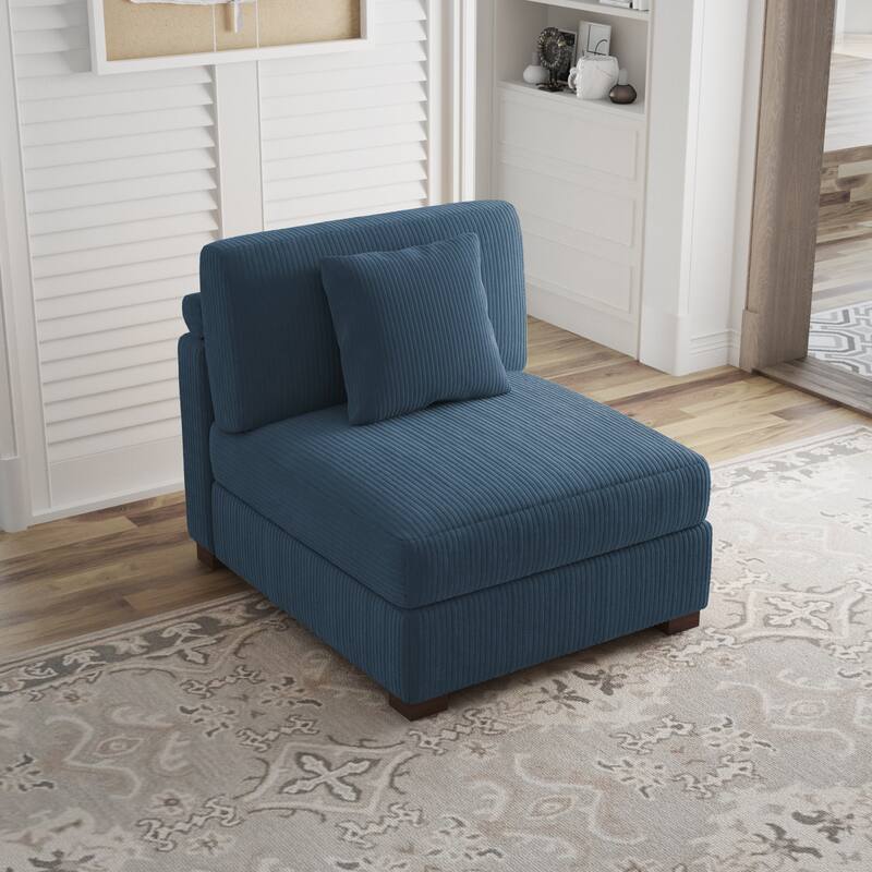 Corduroy Couch Modular Sectional Sofa with Pillows