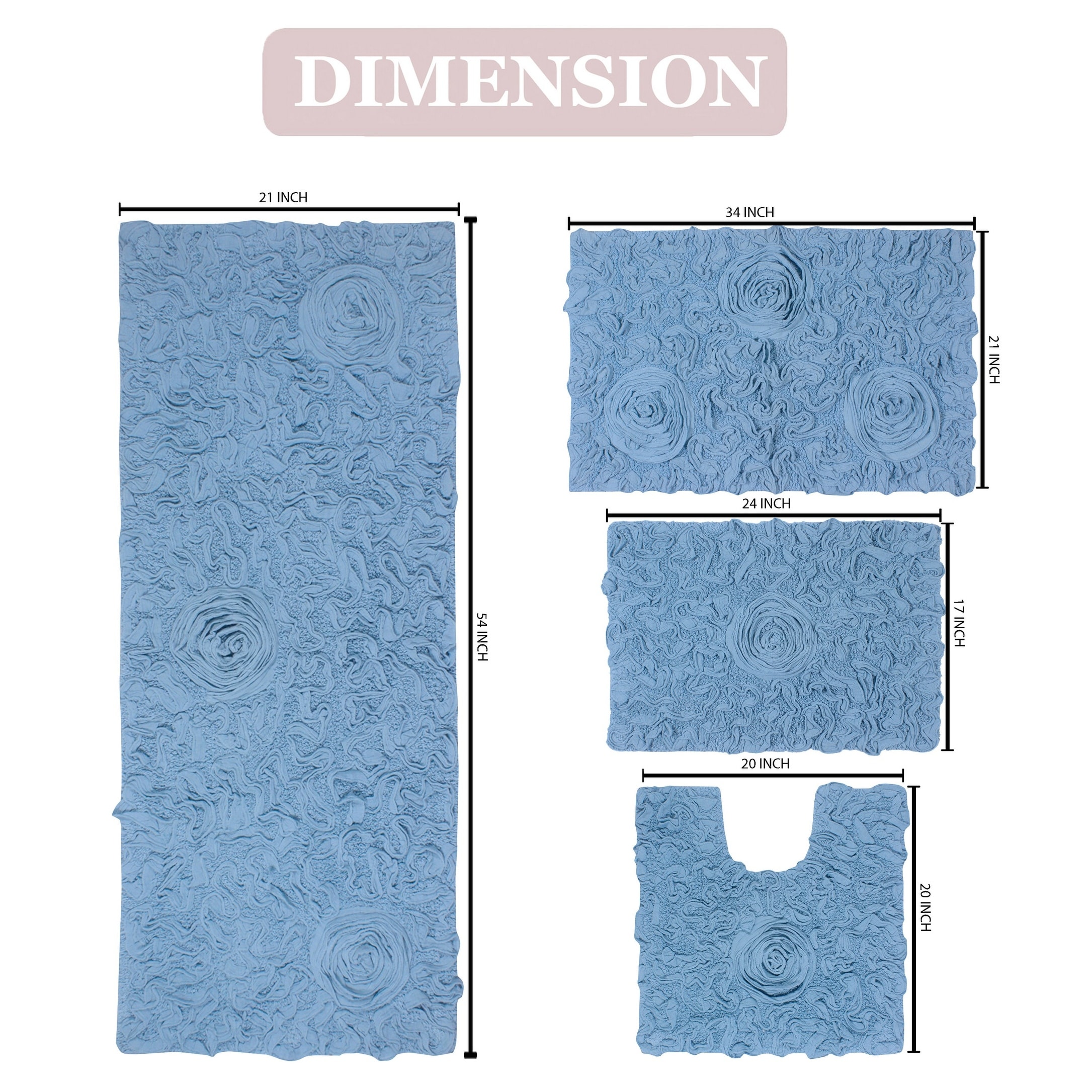 Bell Flower Cotton Non-Slip Bath Mat Soft Absorbent Bathroom Rug-image