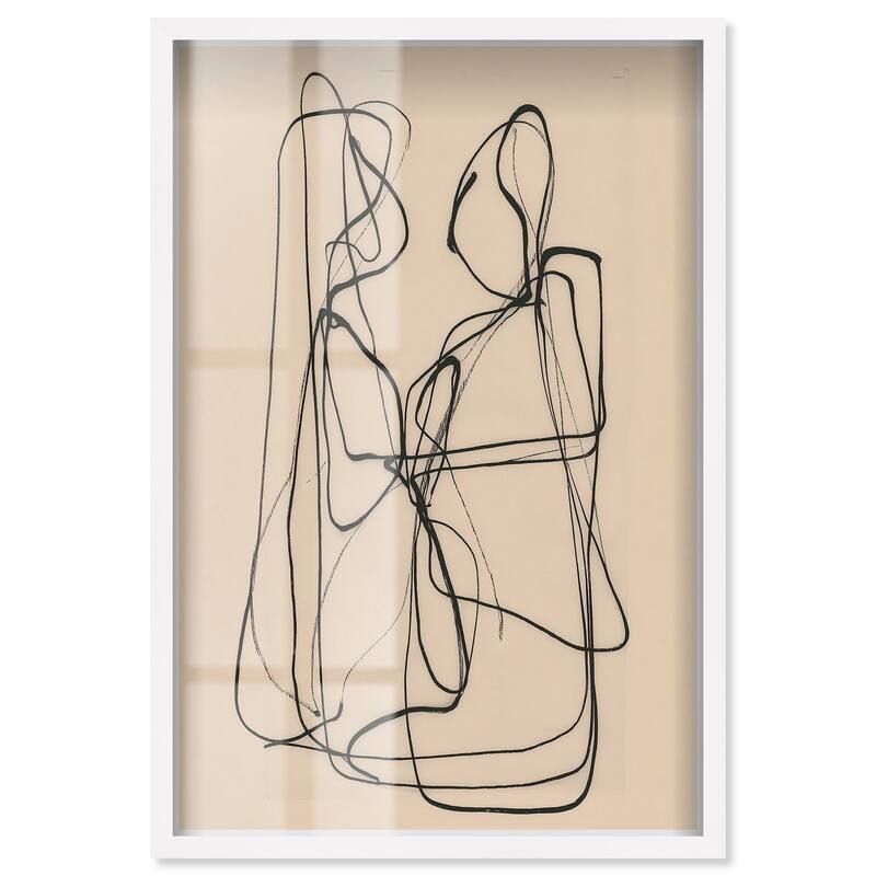 Embrace of Lines I Shadowbox by Art Remedy - White - 36" x 54"