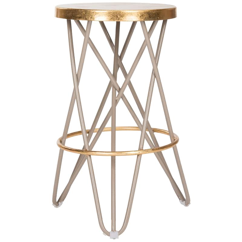 SAFAVIEH Paulette Gold Leaf Counter Stool - 17" x 17" x 24" - 17Wx17Dx24H