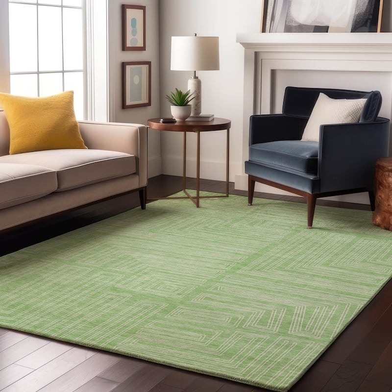 Premium Washable Super Soft Mid Century Modern Mayfield Rug - Mint - 5' x 7'6"