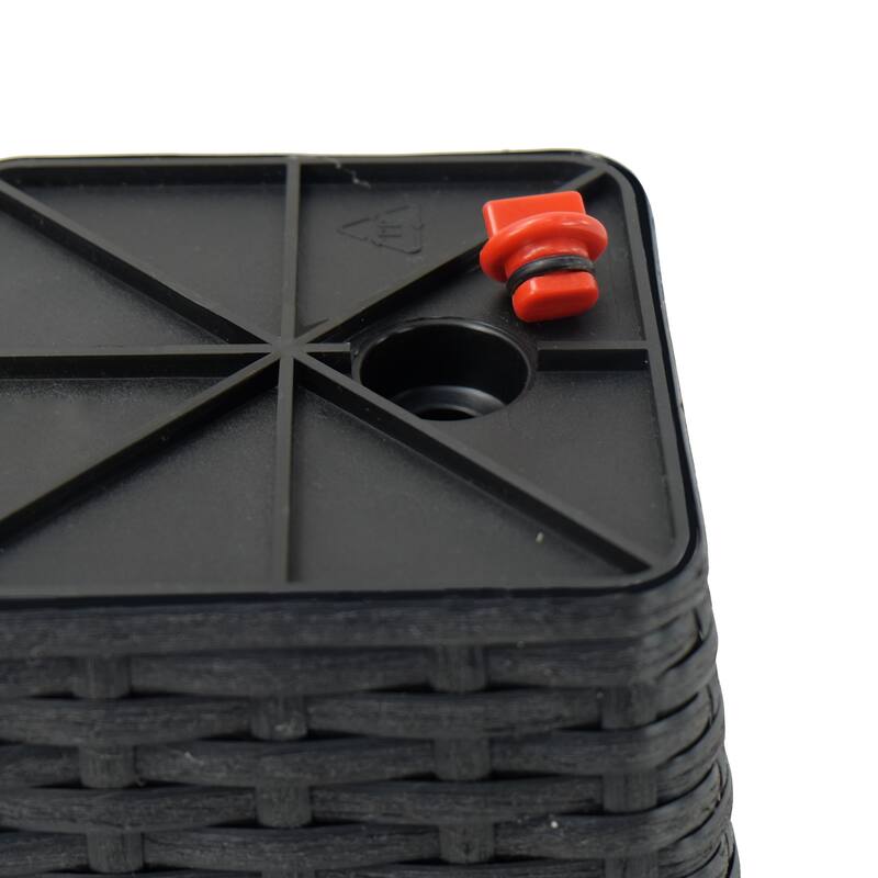 GDFStudio - Farmhouse 2-Piece Wicker Smart Self-Watering Square Planter Pots with Water Level Indicator for Indoor & Outdoor Use