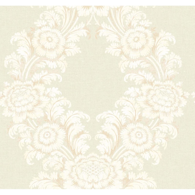 Seabrook Designs Chandra Ogee Unpasted Wallpaper - 27 in. W x 27 ft. L - Metallic Repose Grey & Cream