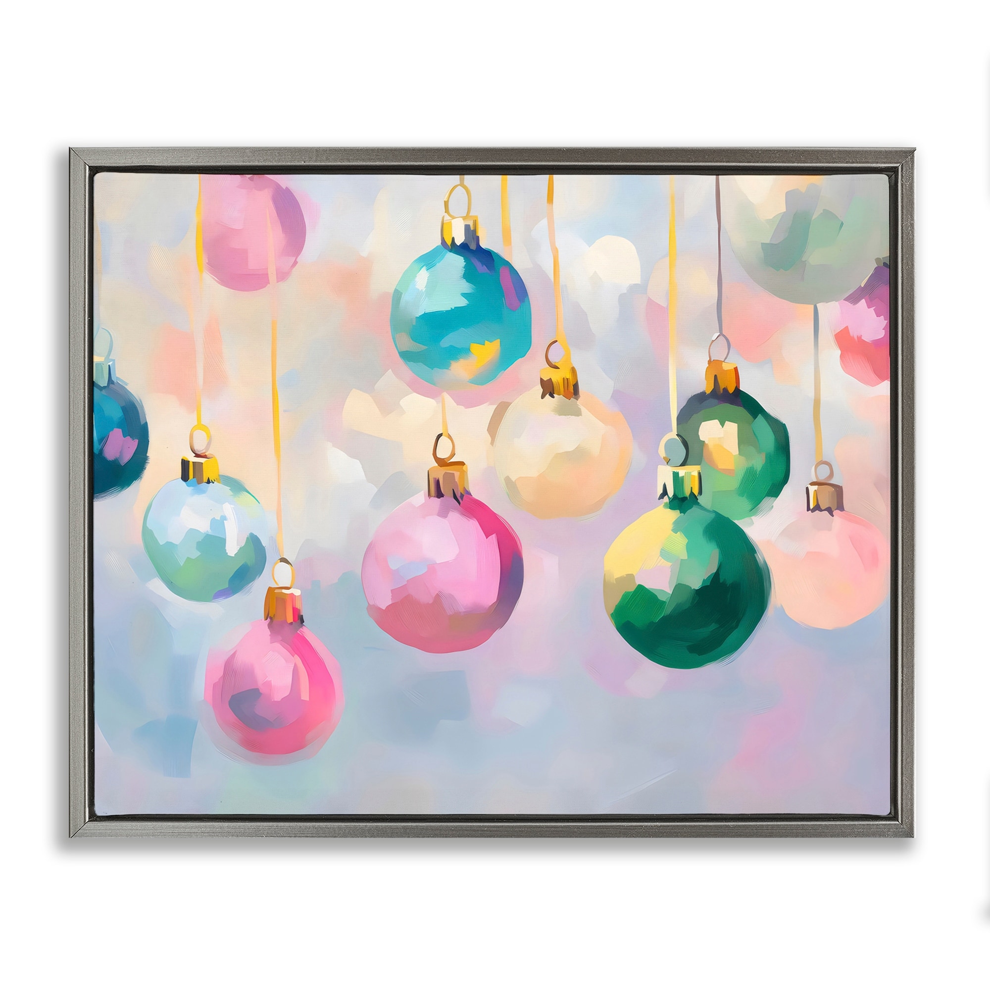 Stupell Bright Pastel Ornaments Framed Floater Canvas Wall Art Design By Arlington Prints
