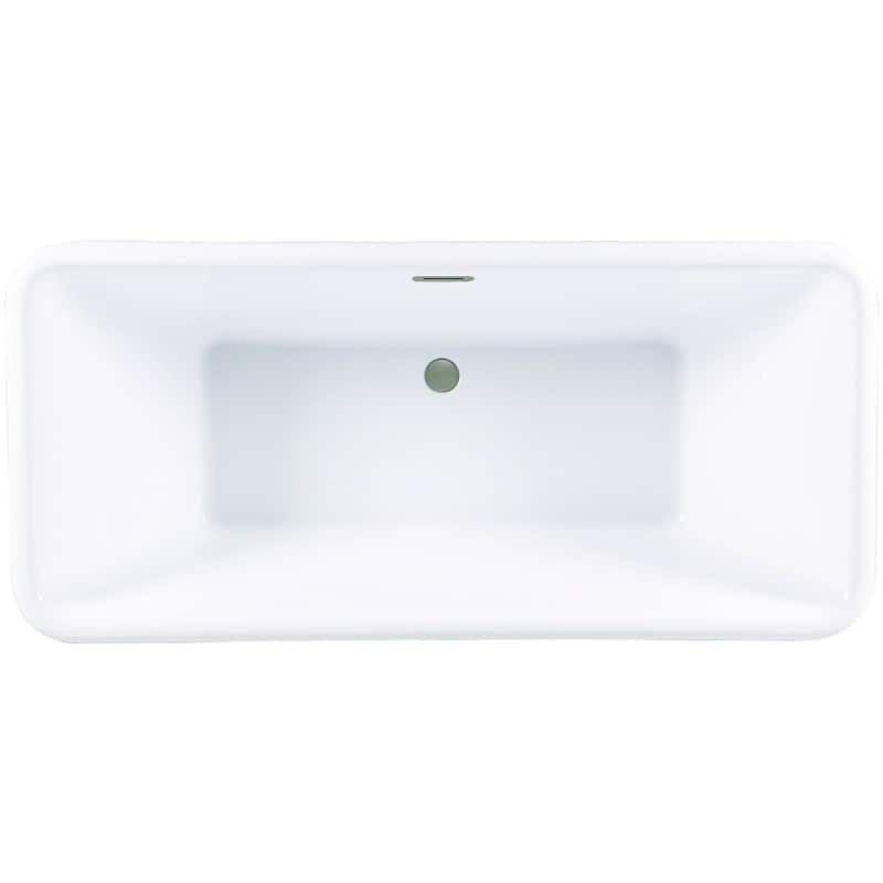 Kingston Brass VTSQ713224C42 Aqua Eden 71" Free Standing Pedestal - White / Brushed Nickel