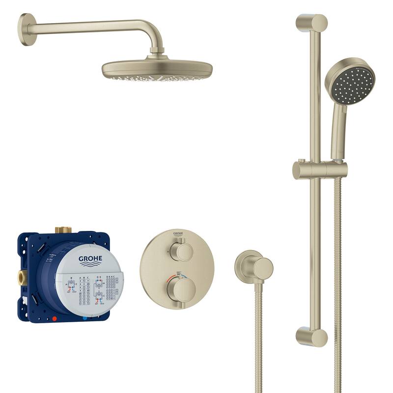 Grohe Grohtherm Thermostatic Shower System with Shower Head, Hand