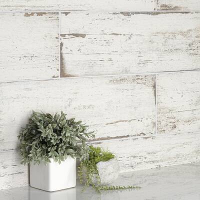Merola Tile Retro Blanc 8.25" x 23.5" Porcelain Floor and Wall Tile