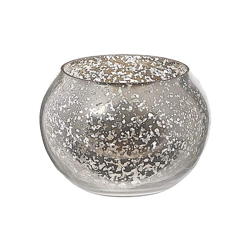 Mercury Curved Tealight Holder Silver - Set of 2 - N/A