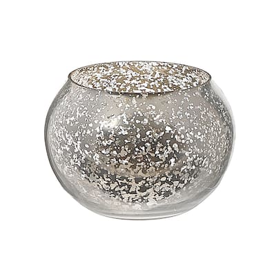 Mercury Curved Tealight Holder Silver - Set of 2 - N/A