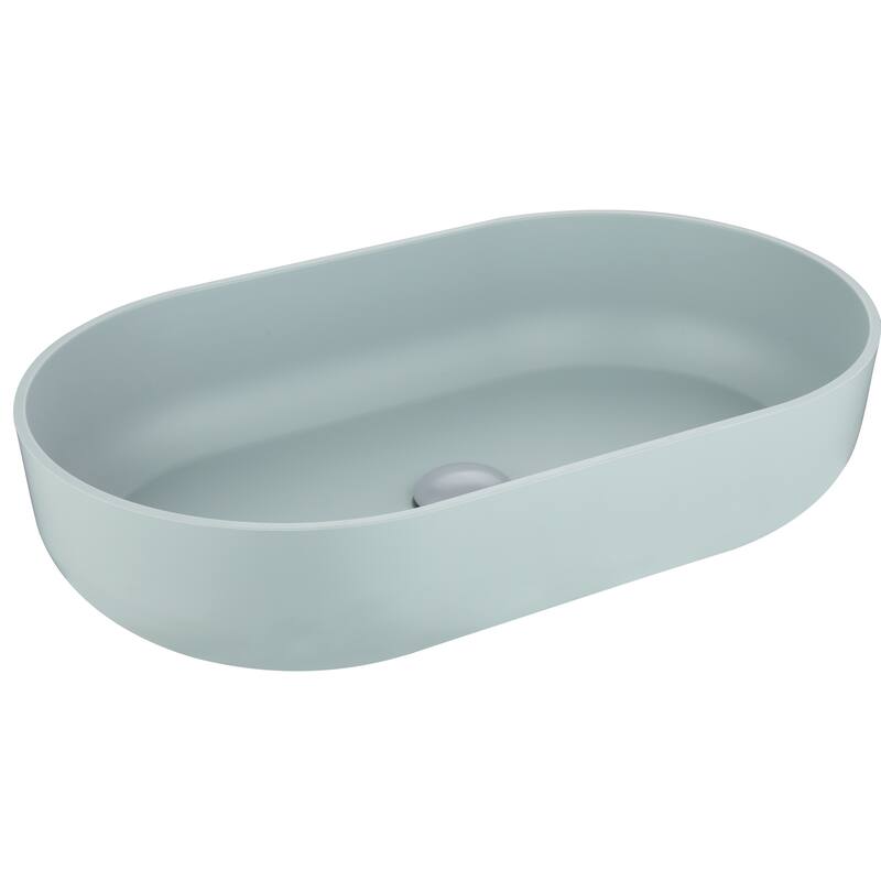 Eco-Friendly 24-Inch Acrylic Rectangular Vessel Sink, Durable and Hygienic, for Modern Bathroom Design - 24in L - Blue