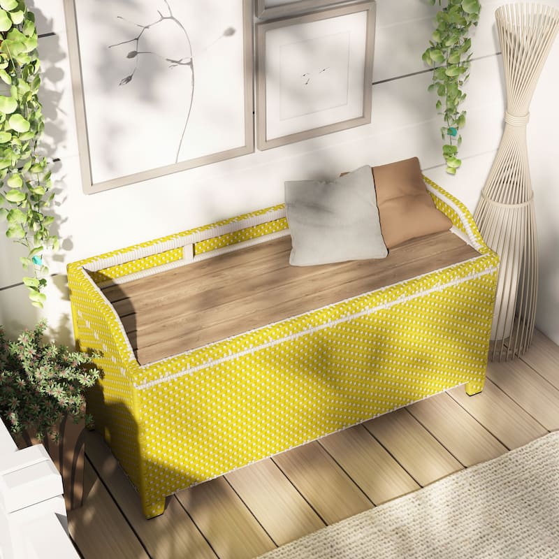 Courtnie Beach Aluminum Outdoor Poolside Storage Bench by Furniture of America