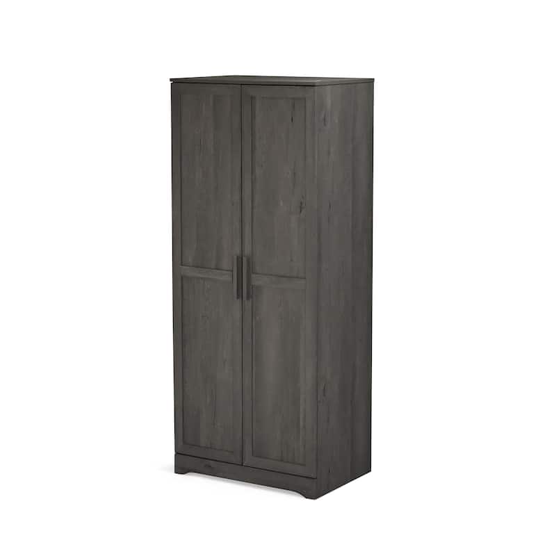 2-Door Wardrobe with Hanging Rods and Shelves - Spacious Bedroom Armoire Clothes Storage Cabinet, Folding Area and Hanging Area