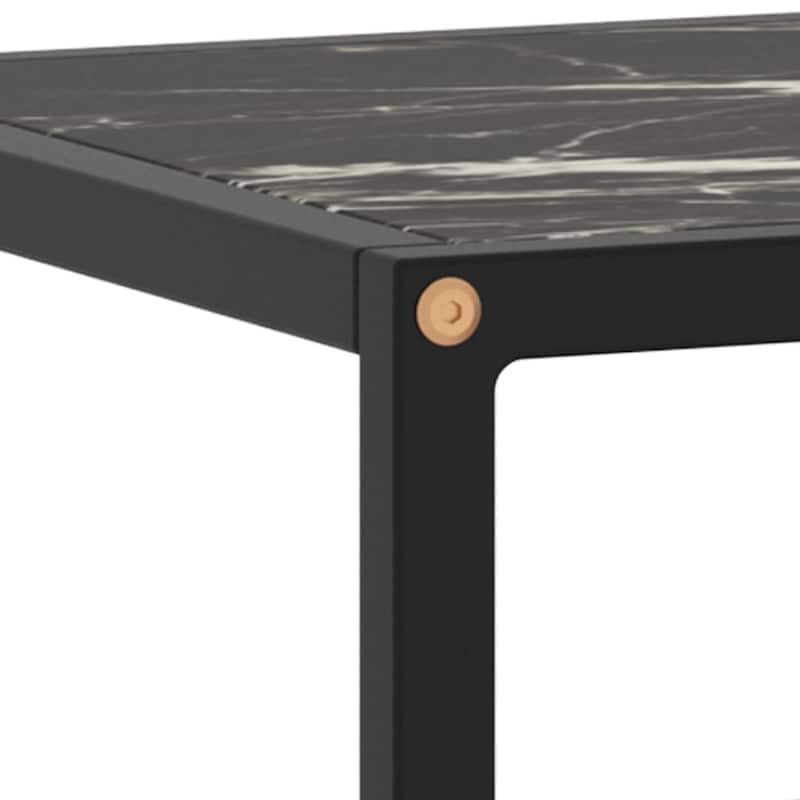 vidaXL TV Stand Black with Black Marble Glass 39.4"x15.7"x15.7"