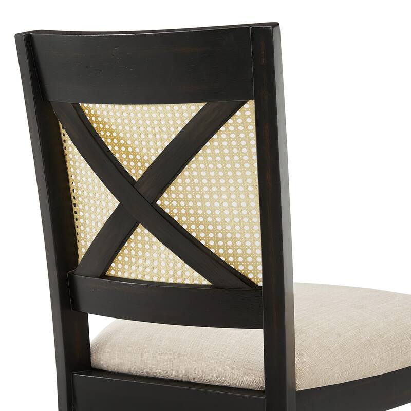 Plaga X-Back Cane Accent Counter Height Chair (Set of 2) by iNSPIRE Q Classic - Counter Height