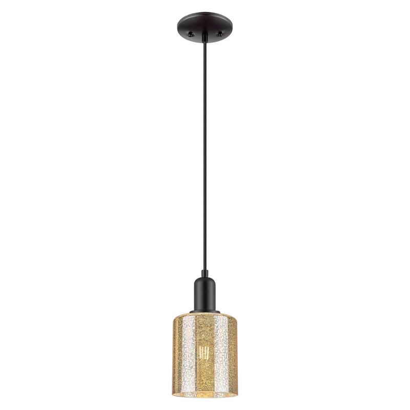 Innovations Lighting Endless Possibilities Arcadia - Cobbleskill - 1 Light 5" Cord Hung Mini Pendant - Mercury/Matte Black