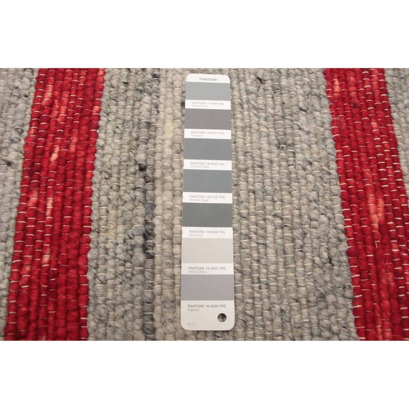ECARPETGALLERY Braid weave Sienna Grey Wool Rug - 5'2 x 7'7