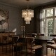 preview thumbnail 15 of 15, LNC 7-Light 3-Tier Lantern Modern Luxury Chandelier Gold Textured Clear Glass Ceiling Lights - 19.1" Dia. × 22.4" H