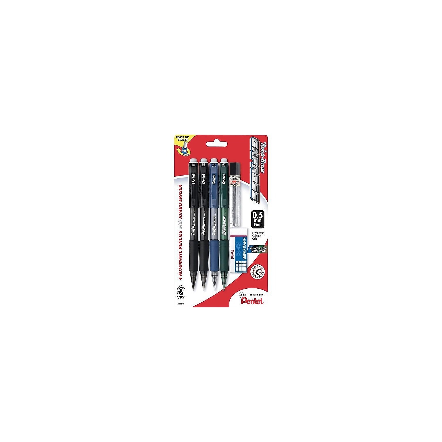Pentel Twist-Erase Express 0.5mm No. 2 Lead Mechanical Pencils