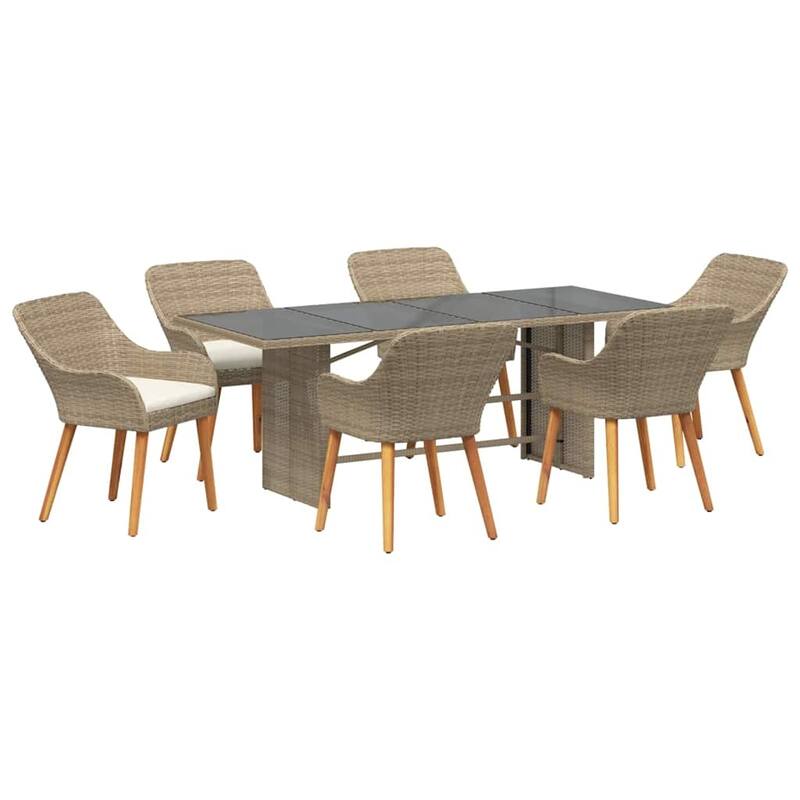 vidaXL Garden Dining 7/9 pcs poly rattan - 74.8 x 31.5 x 29.1