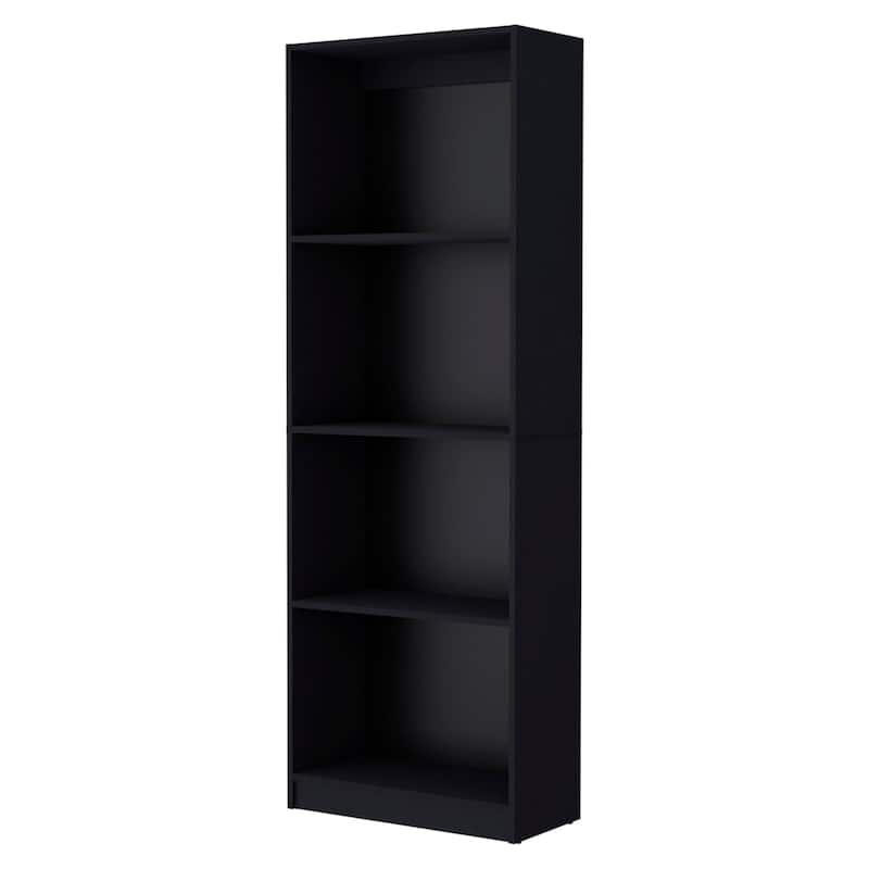 FM FURNITURE Cortaro 2 Piece Living Room Set with Sutton Bookcase + Sutton 2-Door Bookcase, Black