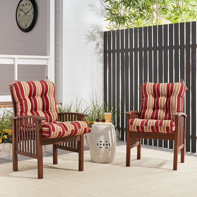 21-inch x 42-inch Outdoor Seat/Back Chair Cushion (Cushion Only) - Roma Stripe
