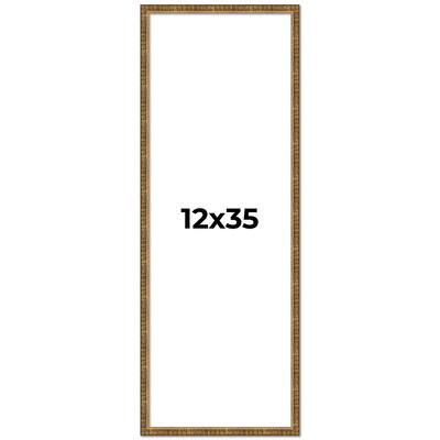 12x35 Frame Gold Picture Frame - Complete Modern Photo Frame Includes