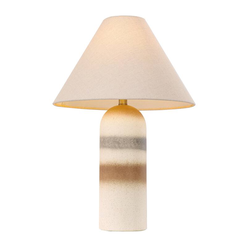 Painted Ceramic Accent Table Lamp with Cone Linen Shade
