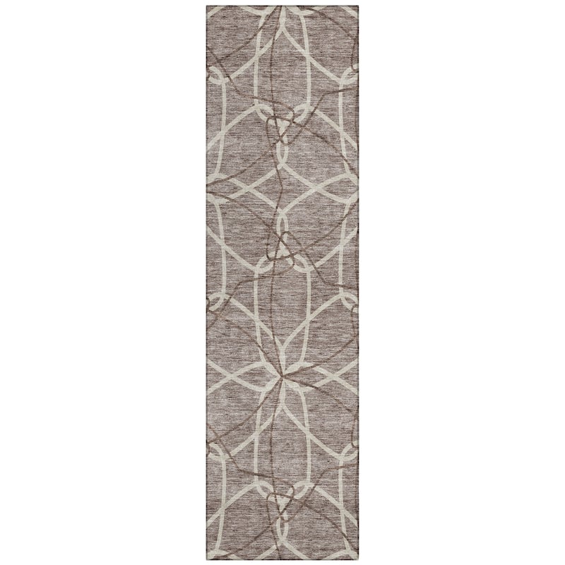 Machine Washable Indoor/ Outdoor Abstract Prism Chantille Rug