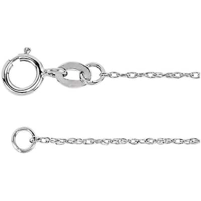 Curata 10k White Gold 1mm Rope Chain Necklace Options: 16 18 20 24