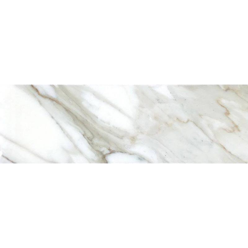 Apollo tile 4 x 12 Grandis Polished White Calacatta Gold Marble Tile (5 sq ft/case) - 15 Pack