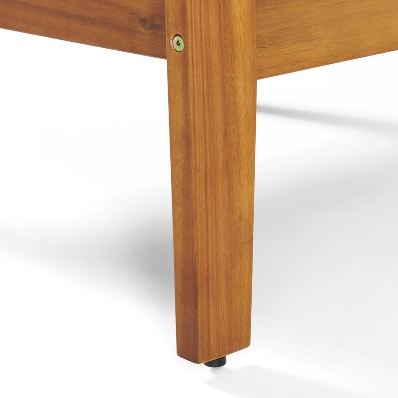 Roomfitters Outdoor Loveseat and Coffee Table Set, Acacia Wood Patio Furniture with Cushions