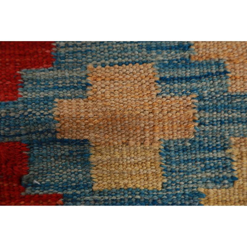 Kilim Oriental Area Rug Flatweave Multi-Color Wool Carpet - 5'10" x 8'7"