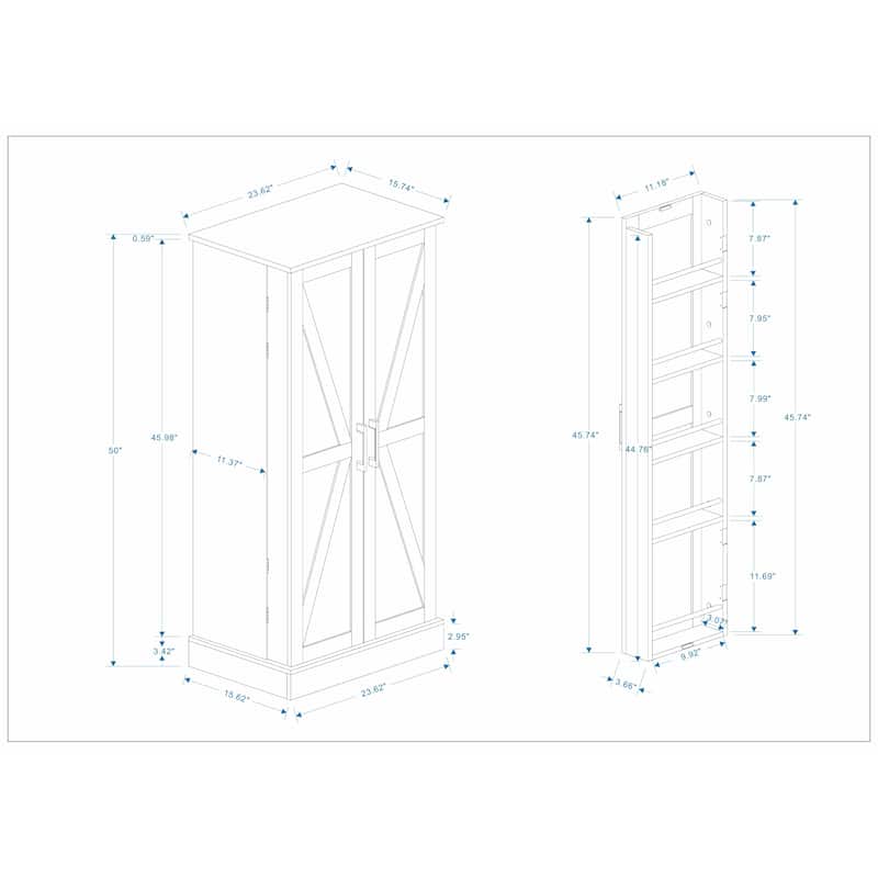 50" Kitchen Pantry Cabinet