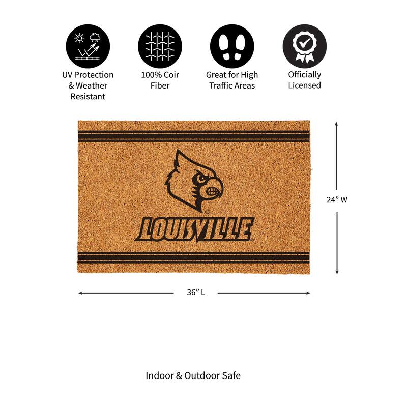 University of Louisville Monochrome Indoor/Outdoor Coir Door Mat
