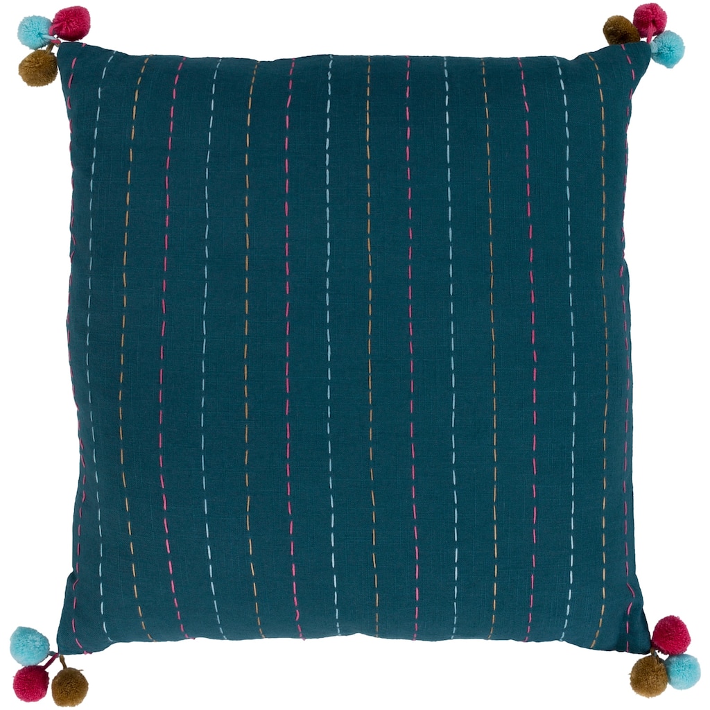 Artistic Weavers Viriato Striped Teal Feather Down or Poly Filled Throw Pillow 22-inch