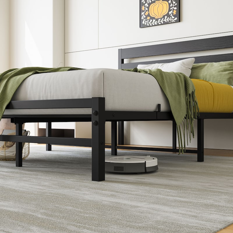 Rustic Vintage Wooden Platform Bed Frame