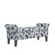 preview thumbnail 11 of 22, Wallen Traditional Rolled Arm Storage Bench Ottoman with Nailheads Black & Grey