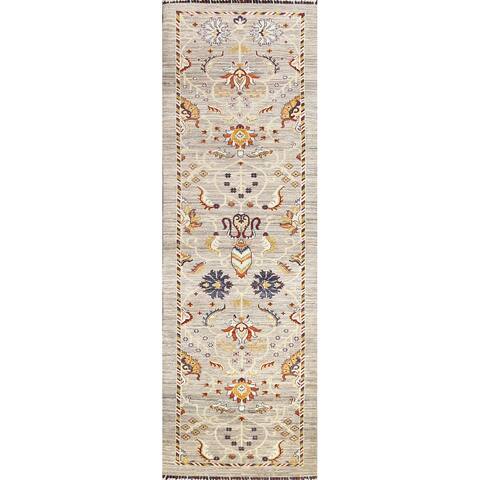 Floral Oriental Ziegler Runner Rug Wool Hand-knotted Hallway Carpet - 2'9" x 9'9"