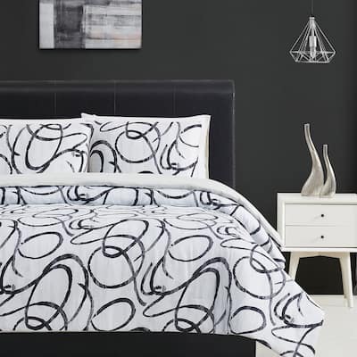 Christian Siriano NY® Mimic Black and White Duvet Cover Set